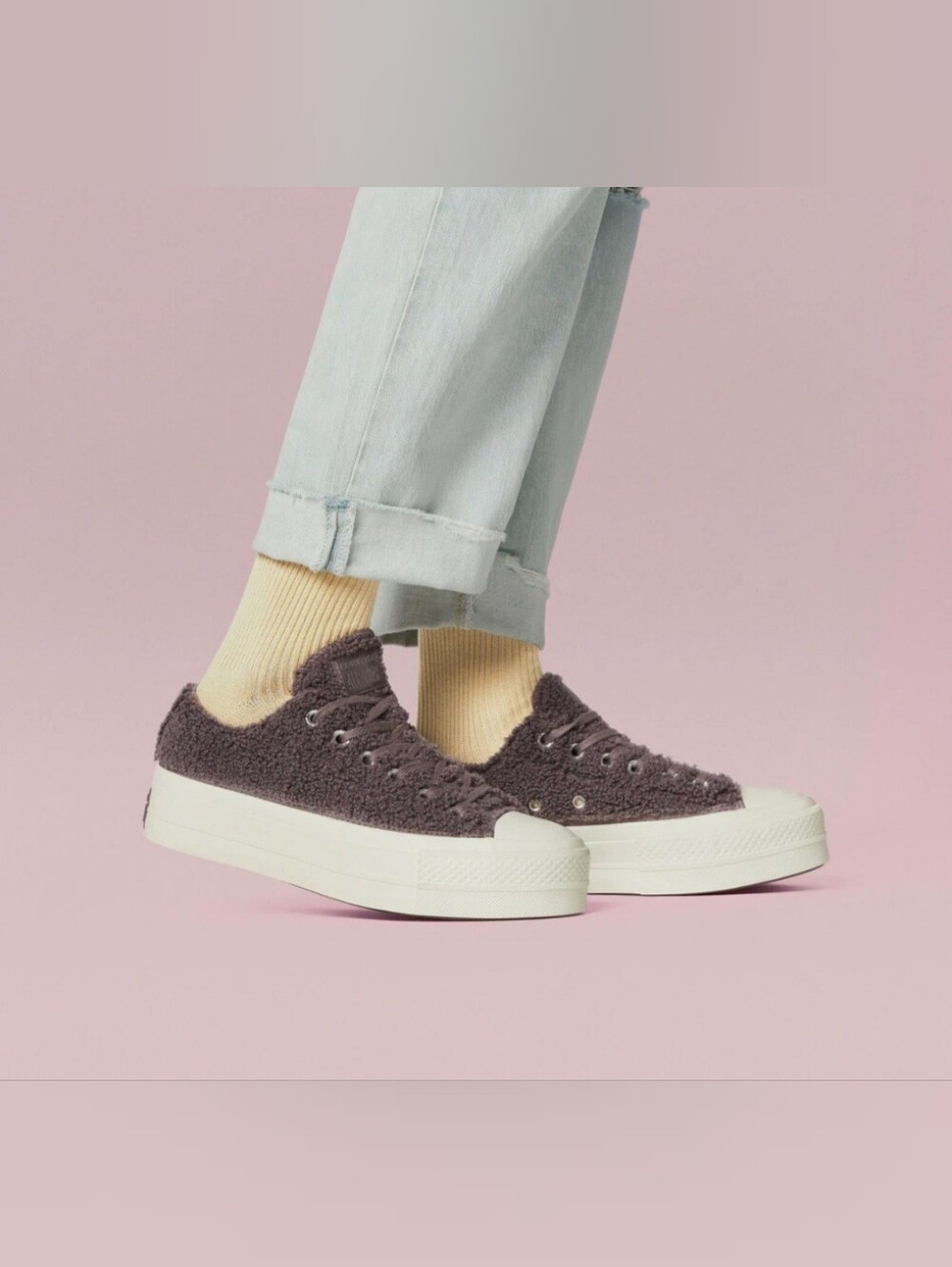 Converse Chuck Taylor All Star Platform Low Cozy Sherpa - Violet Ore - 6